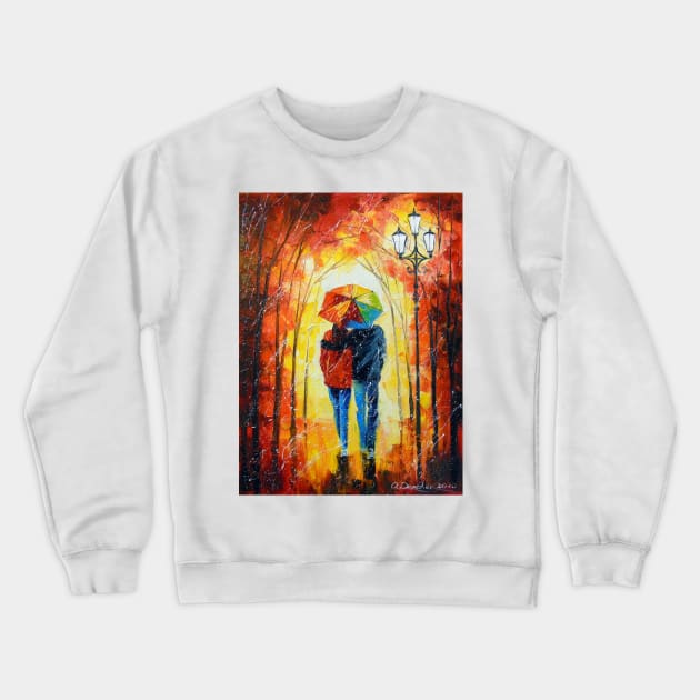 A bright walk together in the Park Crewneck Sweatshirt by OLHADARCHUKART